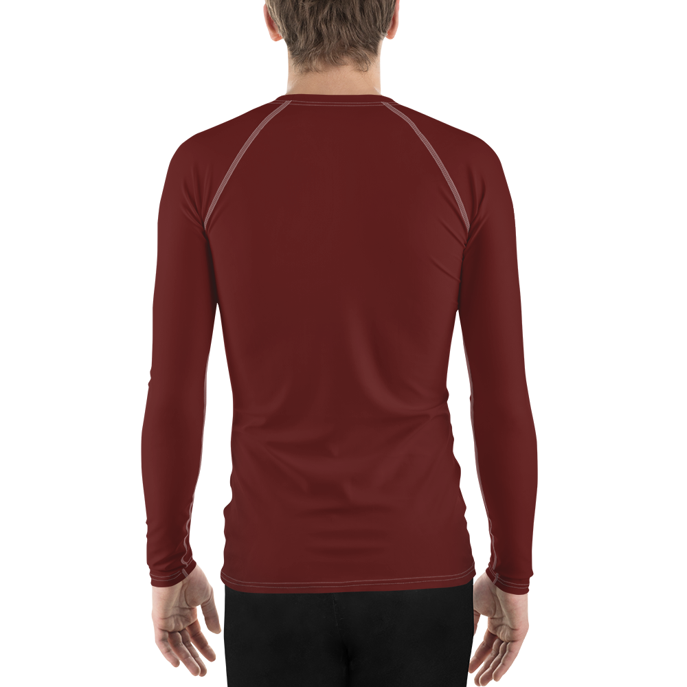 Michigan Upper Peninsula Rash Guard (w/ UP Outline) | Men's - Cherrywood Color