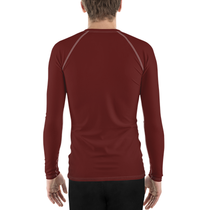 Michigan Upper Peninsula Rash Guard (w/ UP Outline) | Men's - Cherrywood Color