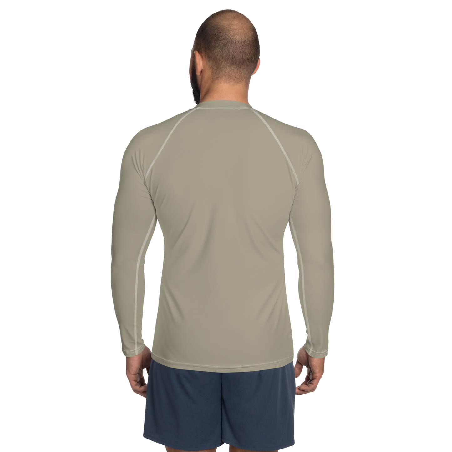 Michigan Upper Peninsula Rash Guard (w/ UP Outline) | Men's - Petoskey Stone Beige