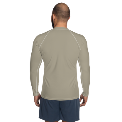 Michigan Upper Peninsula Rash Guard (w/ UP Outline) | Men's - Petoskey Stone Beige