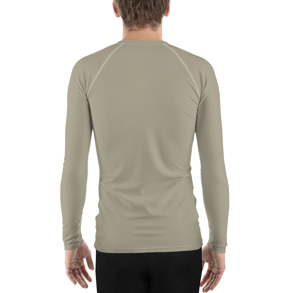 Michigan Upper Peninsula Rash Guard (w/ UP Outline) | Men's - Petoskey Stone Beige