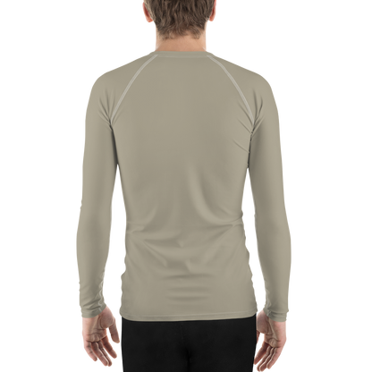 Michigan Upper Peninsula Rash Guard (w/ UP Outline) | Men's - Petoskey Stone Beige