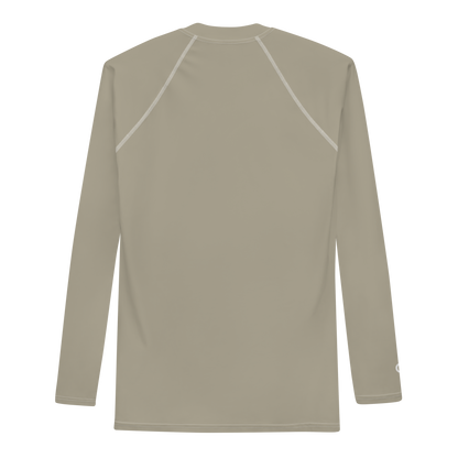 Michigan Upper Peninsula Rash Guard (w/ UP Outline) | Men's - Petoskey Stone Beige