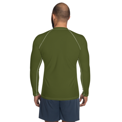 Michigan Upper Peninsula Rash Guard (w/ UP Outline) | Men's - Army Green