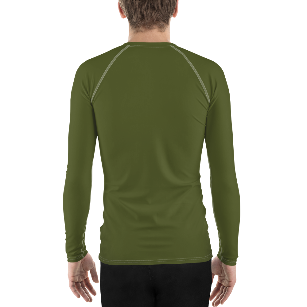 Michigan Upper Peninsula Rash Guard (w/ UP Outline) | Men's - Army Green