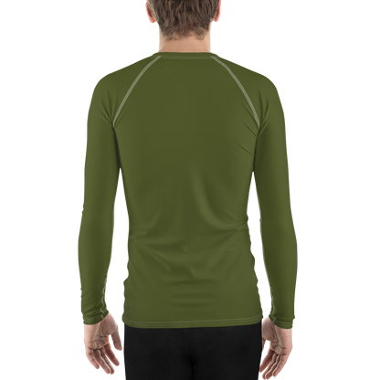 Michigan Upper Peninsula Rash Guard (w/ UP Outline) | Men's - Army Green