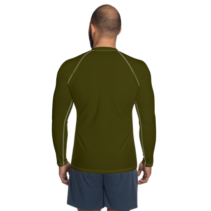 Michigan Upper Peninsula Rash Guard (w/ UP Outline) | Men's - Military Green