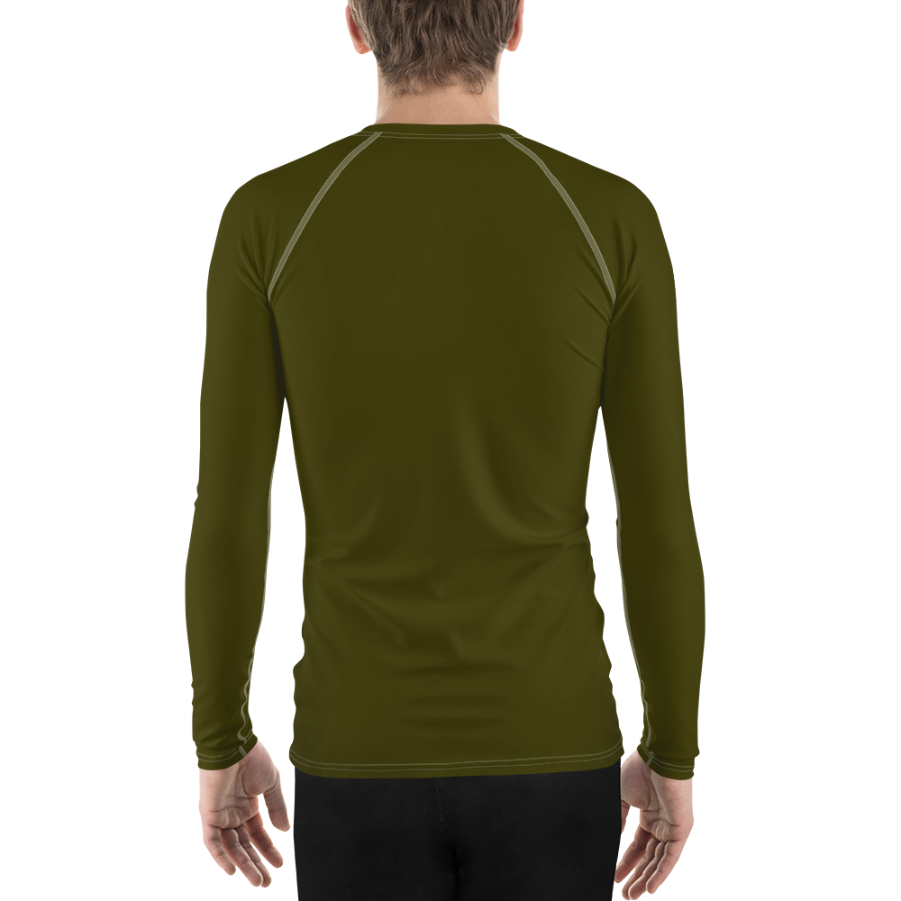 Michigan Upper Peninsula Rash Guard (w/ UP Outline) | Men's - Military Green