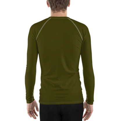 Michigan Upper Peninsula Rash Guard (w/ UP Outline) | Men's - Military Green