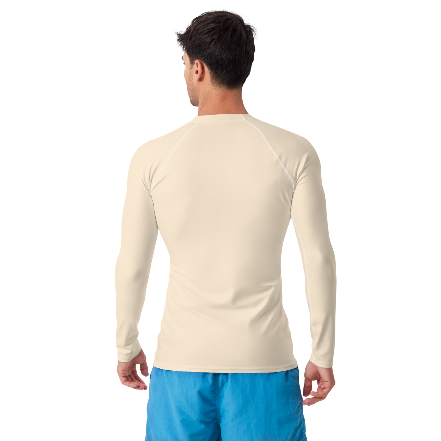 Michigan Upper Peninsula Rash Guard (w/ UP Outline) | Men's - Champagne White