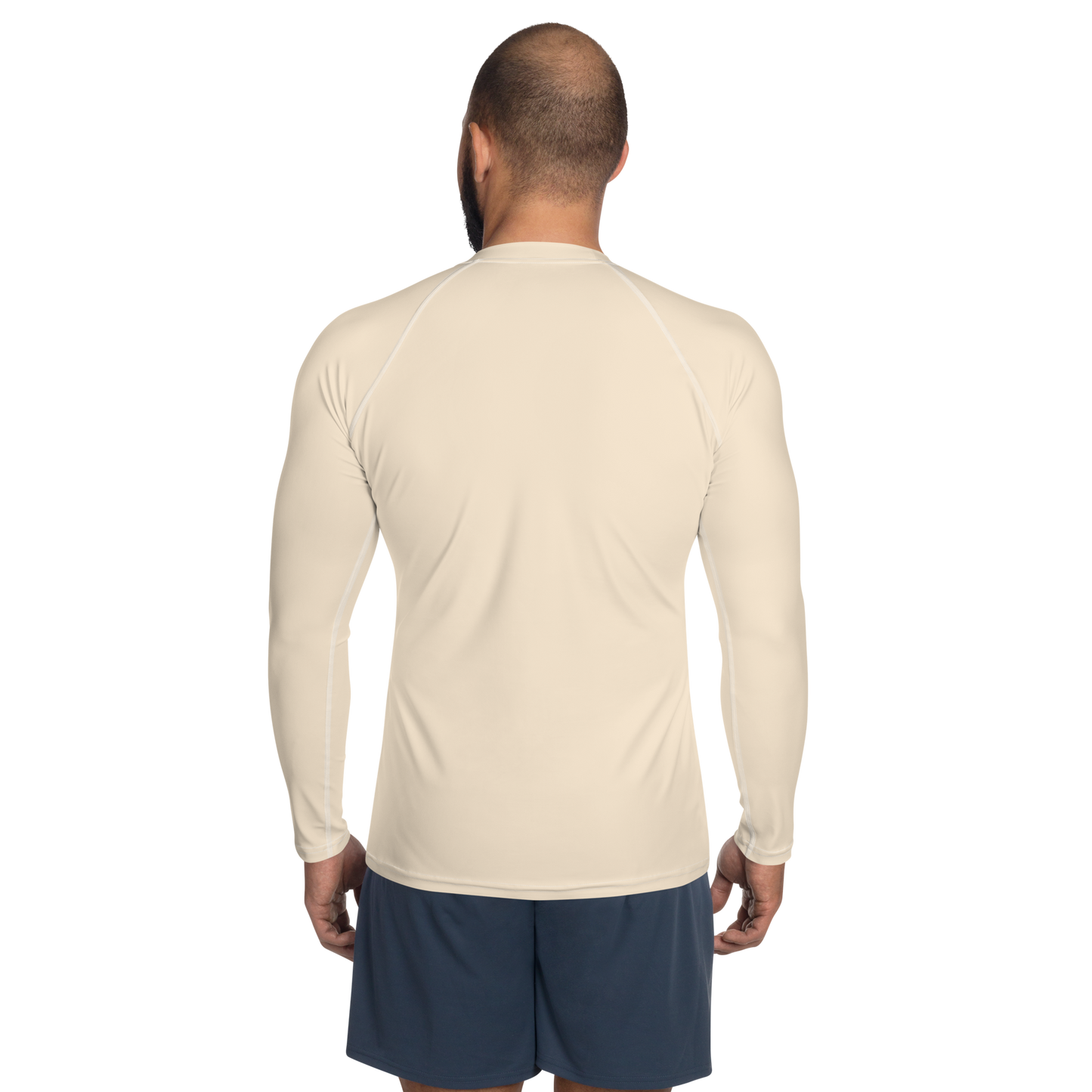 Michigan Upper Peninsula Rash Guard (w/ UP Outline) | Men's - Champagne White