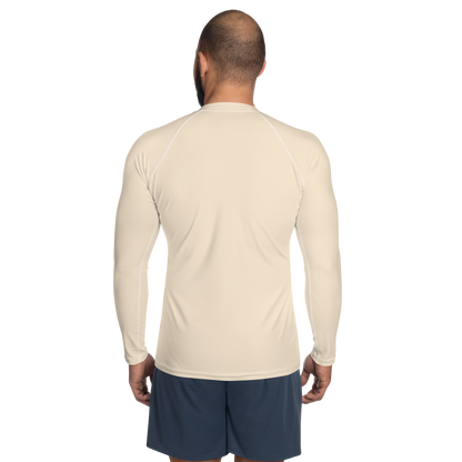 Michigan Upper Peninsula Rash Guard (w/ UP Outline) | Men's - Champagne White