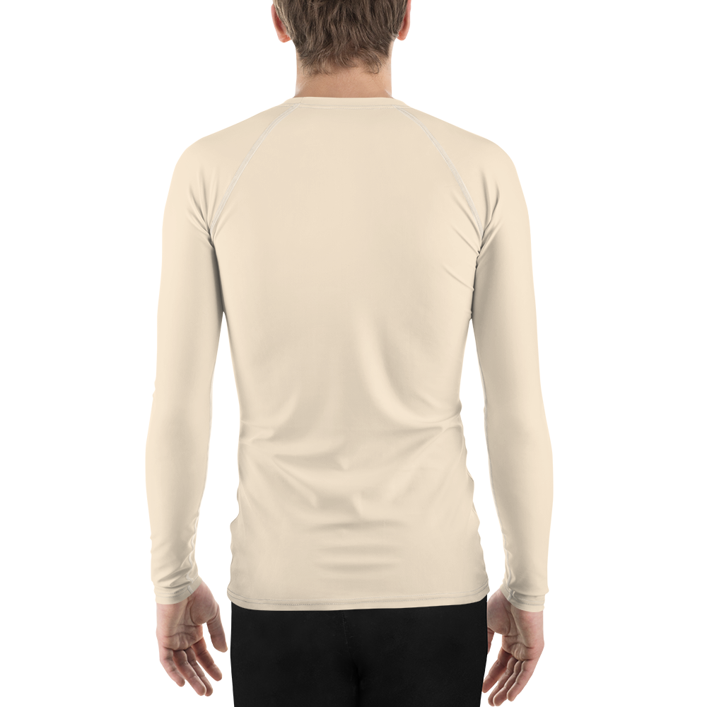 Michigan Upper Peninsula Rash Guard (w/ UP Outline) | Men's - Champagne White