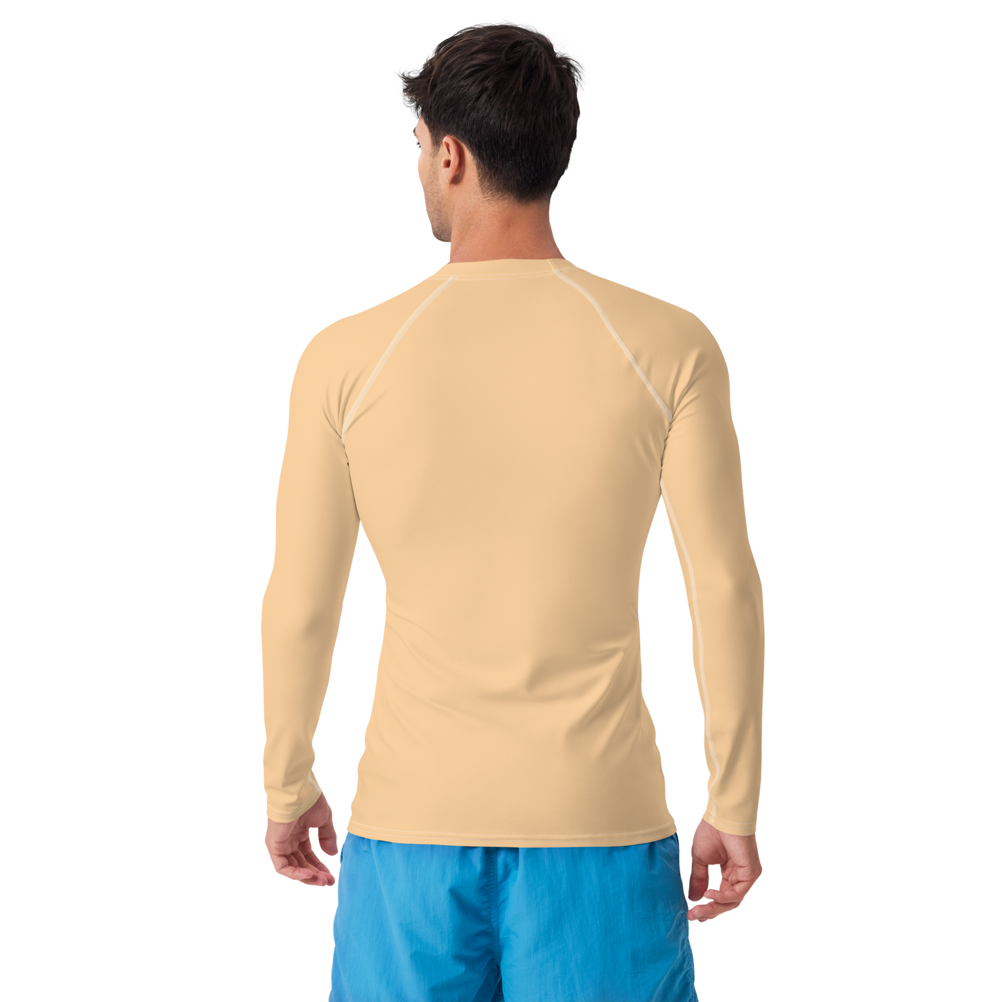 Michigan Upper Peninsula Rash Guard (w/ UP Outline) | Men's - Pale Apricot