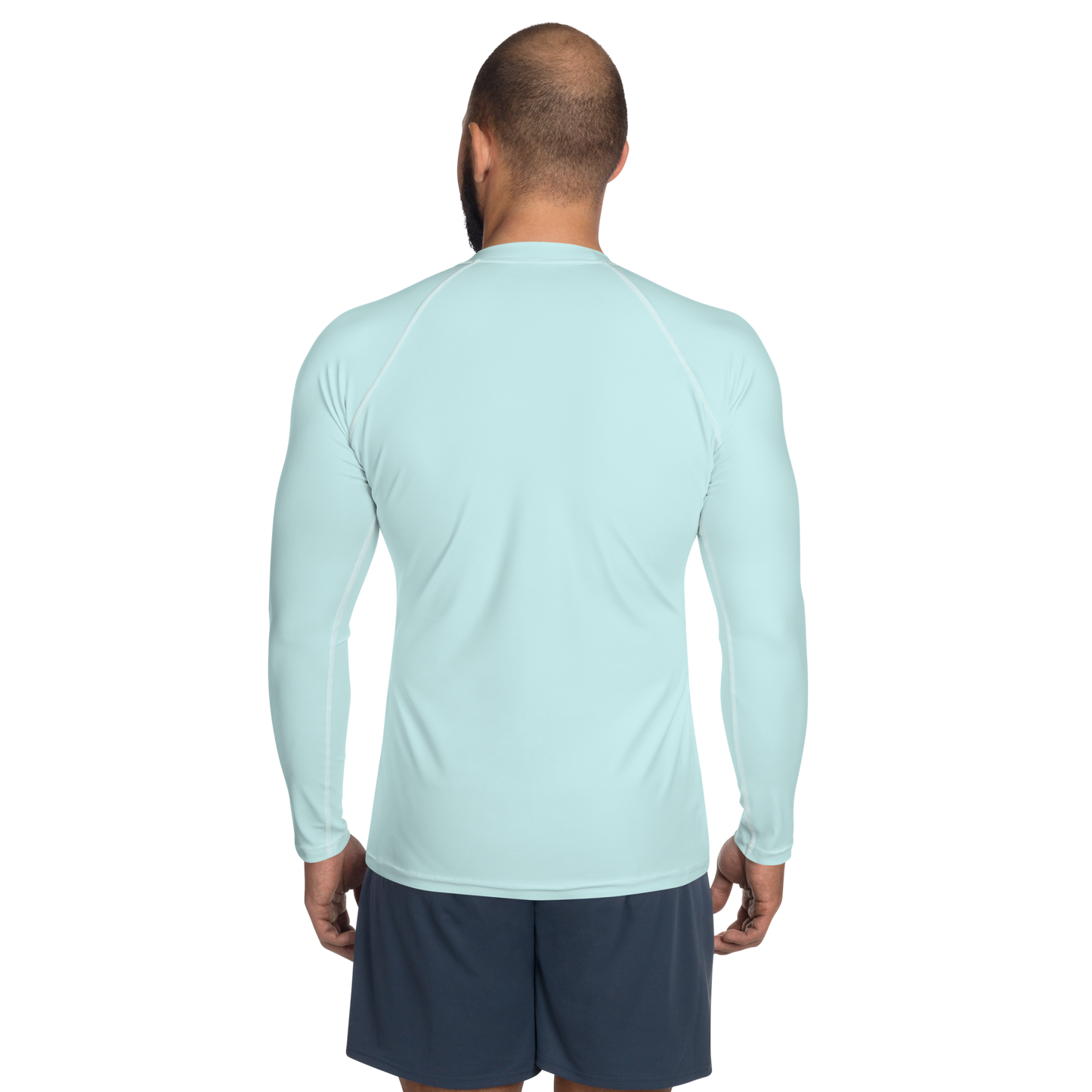 Michigan Upper Peninsula Rash Guard (w/ UP Outline) | Men's - Cyan