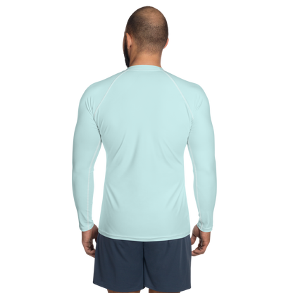 Michigan Upper Peninsula Rash Guard (w/ UP Outline) | Men's - Cyan