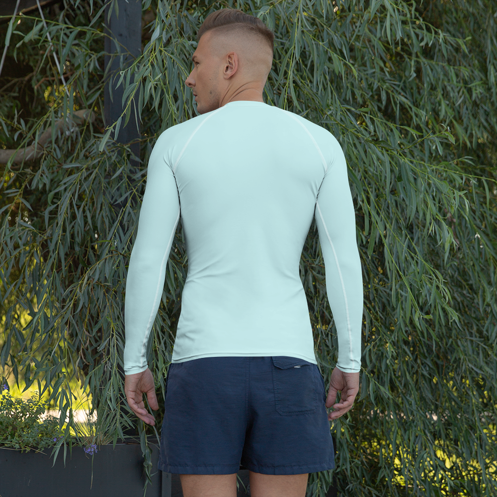 Michigan Upper Peninsula Rash Guard (w/ UP Outline) | Men's - Cyan