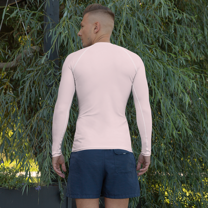 Michigan Upper Peninsula Rash Guard (w/ UP Outline) | Men's - Pale Pink