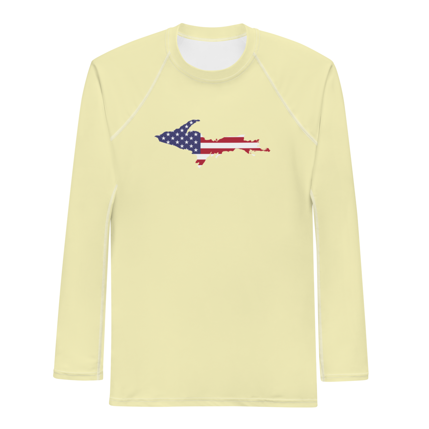 Michigan Upper Peninsula Rash Guard (w/ UP USA Flag) | Men's - Canary Yellow