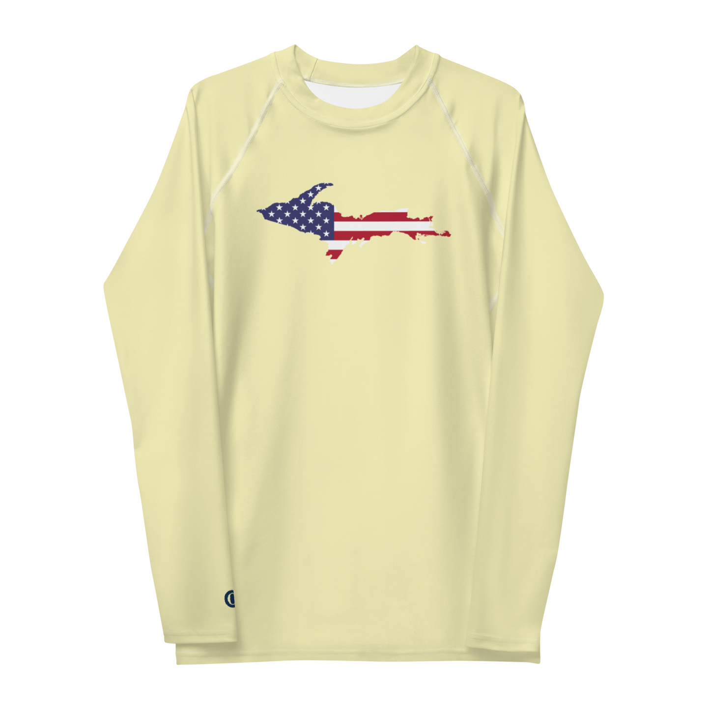 Michigan Upper Peninsula Rash Guard (w/ UP USA Flag) | Men's - Canary Yellow