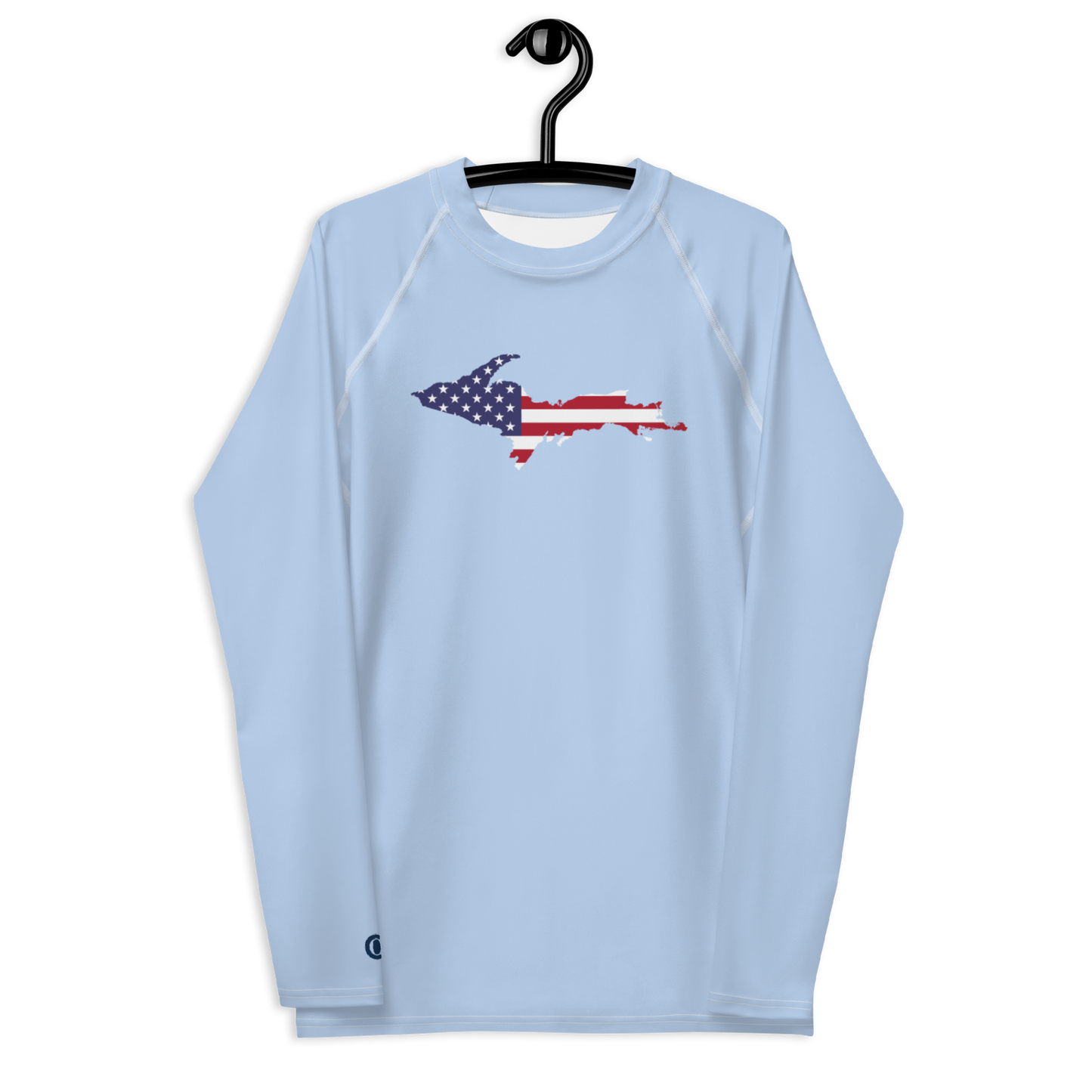 Michigan Upper Peninsula Rash Guard (w/ UP USA Flag) | Men's - Light Blue