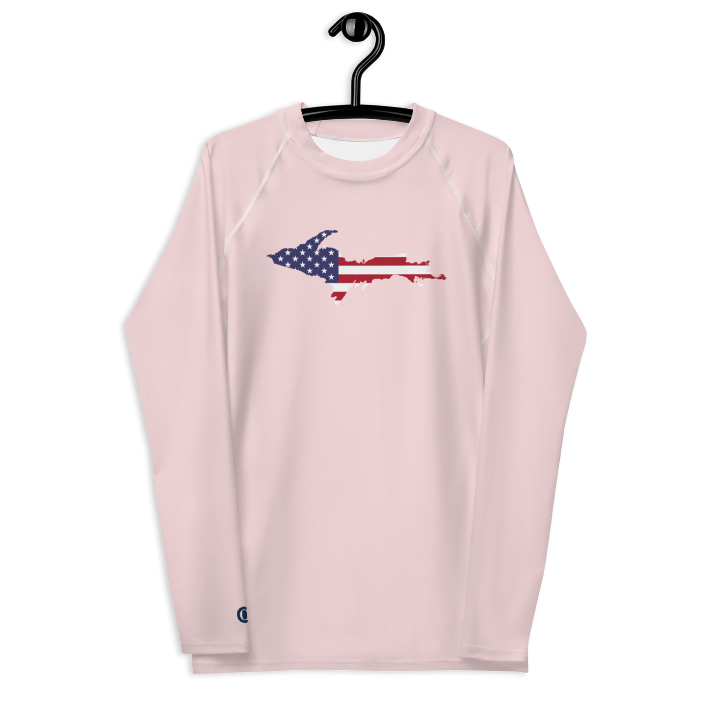 Michigan Upper Peninsula Rash Guard (w/ UP USA Flag) | Men's - Pale Pink