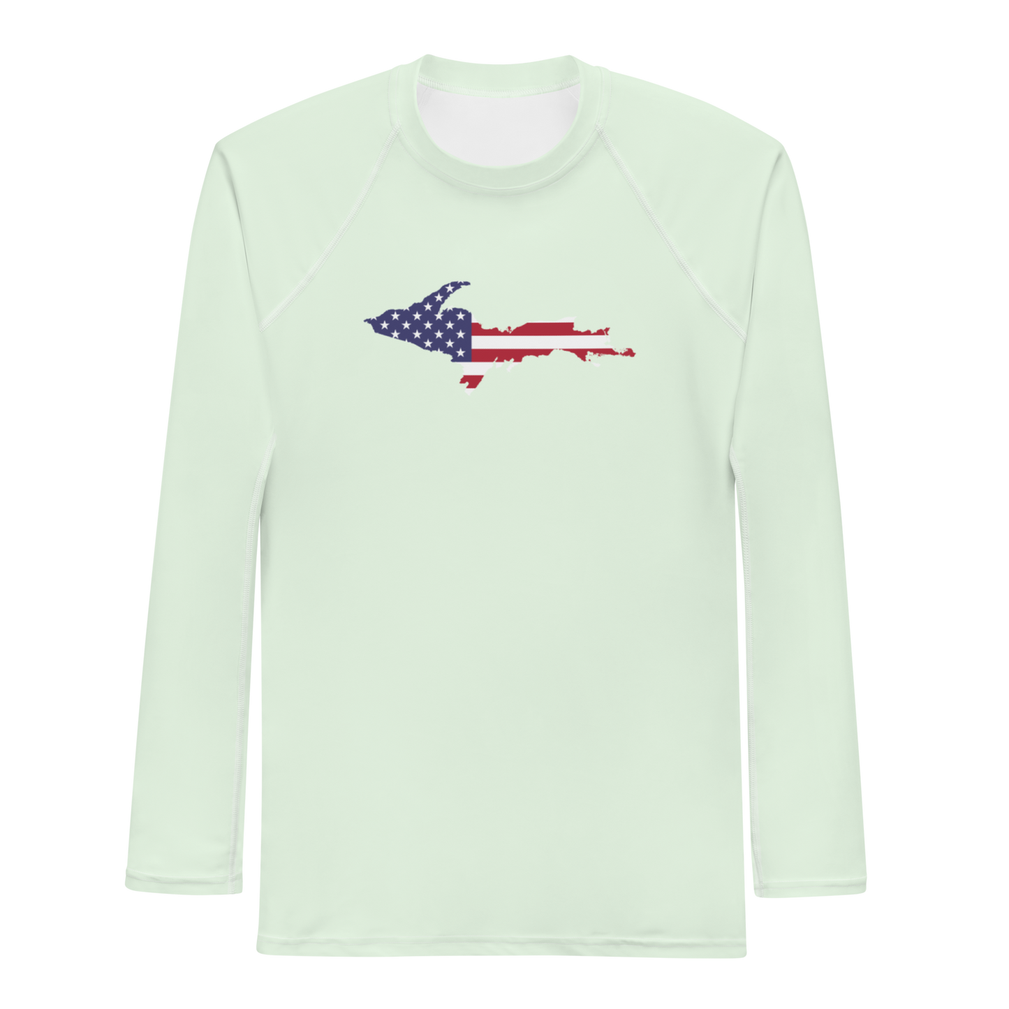 Michigan Upper Peninsula Rash Guard (w/ UP USA Flag) | Men's - Dew Green