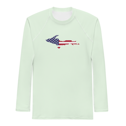 Michigan Upper Peninsula Rash Guard (w/ UP USA Flag) | Men's - Dew Green