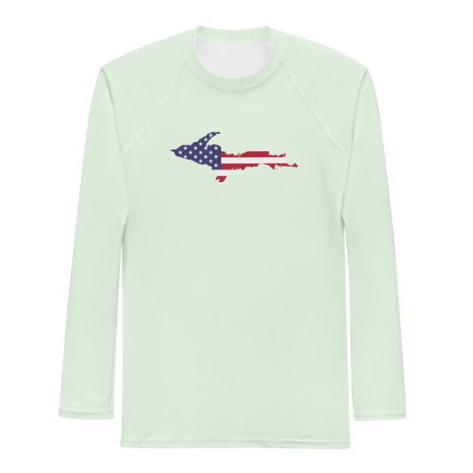 Michigan Upper Peninsula Rash Guard (w/ UP USA Flag) | Men's - Dew Green