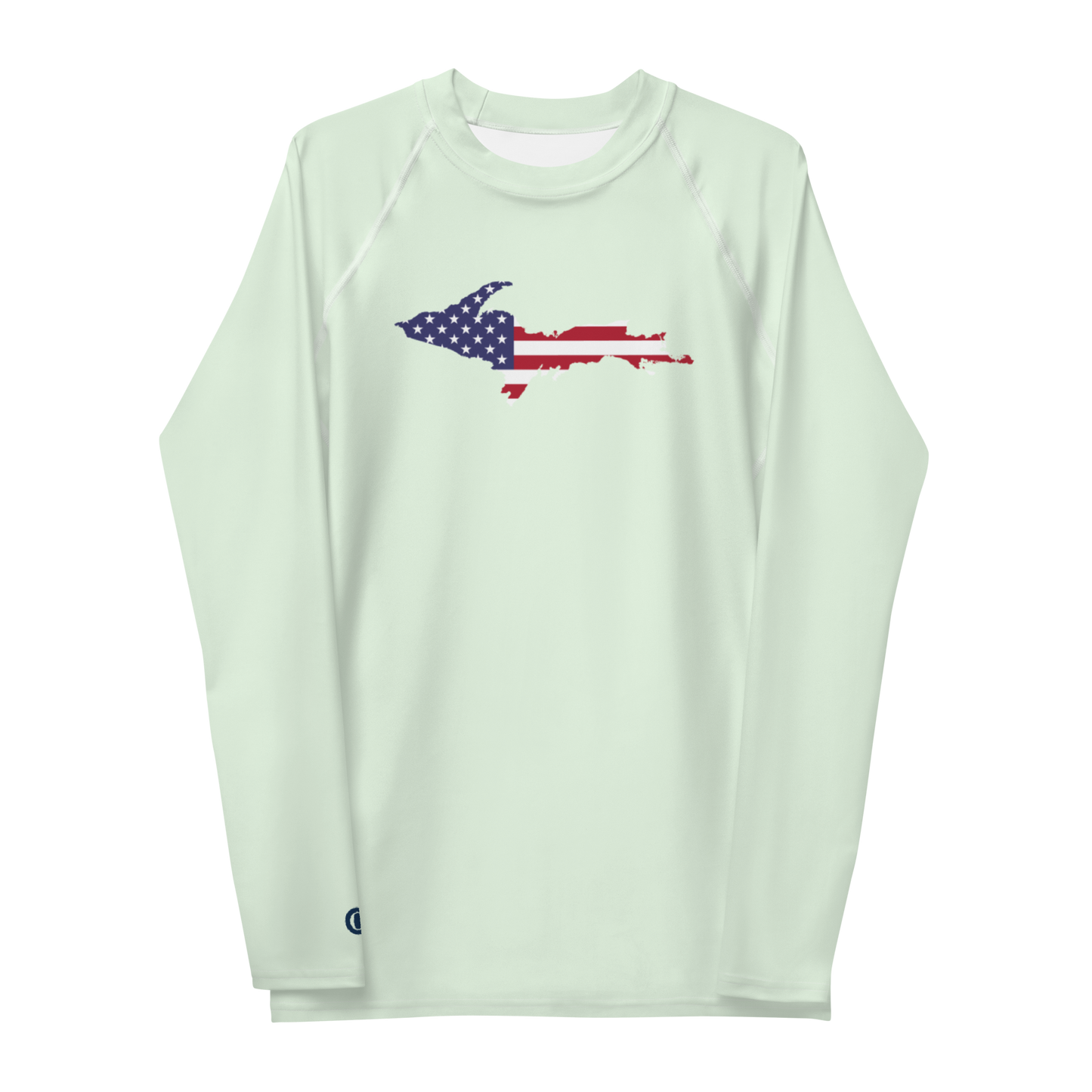 Michigan Upper Peninsula Rash Guard (w/ UP USA Flag) | Men's - Dew Green