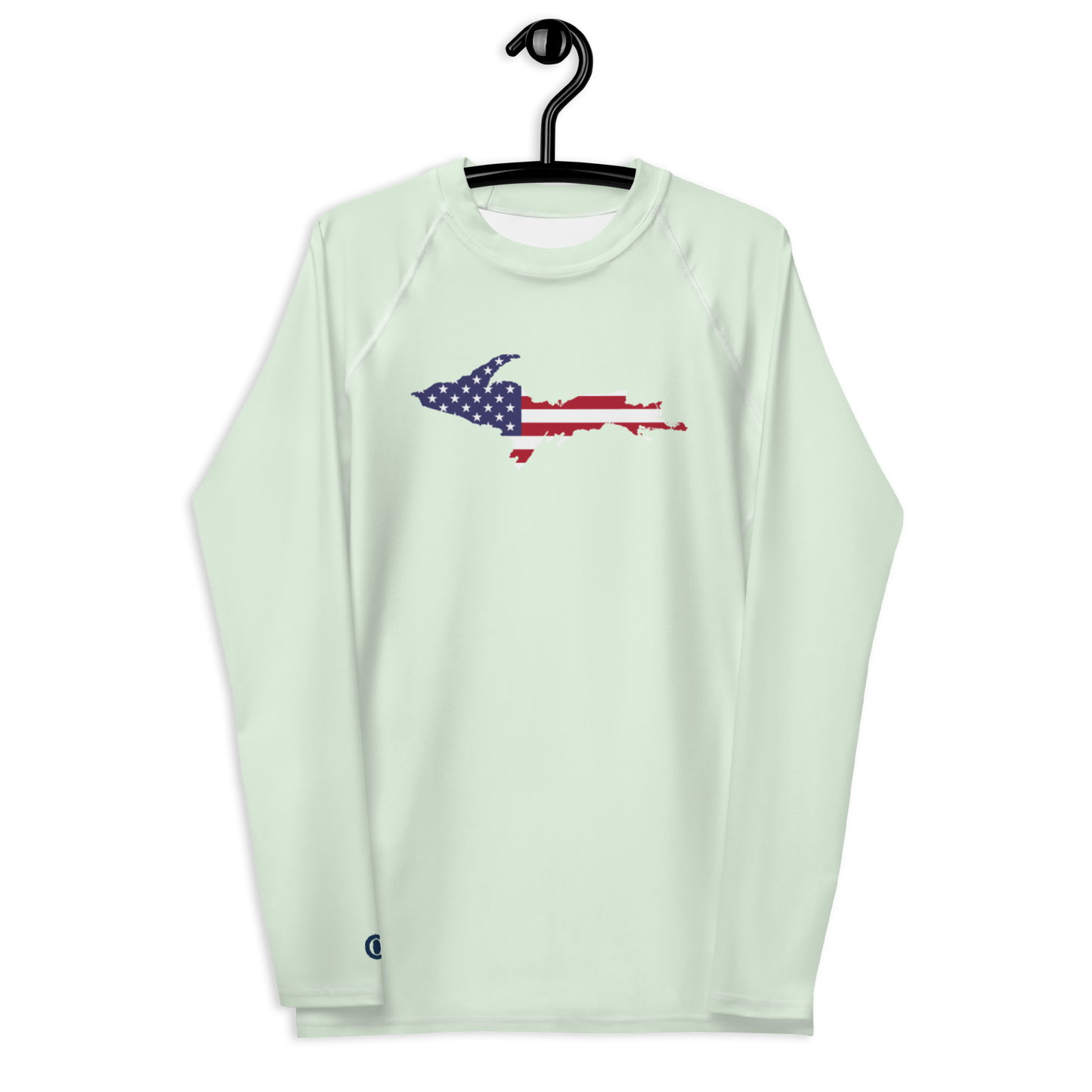 Michigan Upper Peninsula Rash Guard (w/ UP USA Flag) | Men's - Dew Green