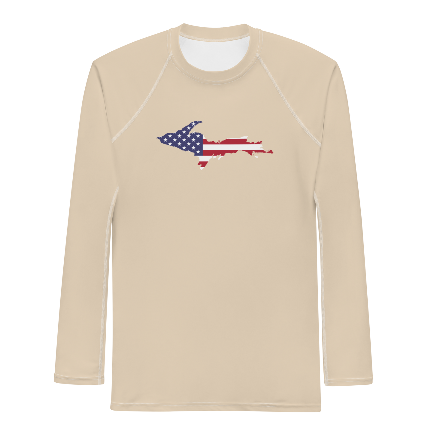 Michigan Upper Peninsula Rash Guard (w/ UP USA Flag) | Men's - Canvas Color