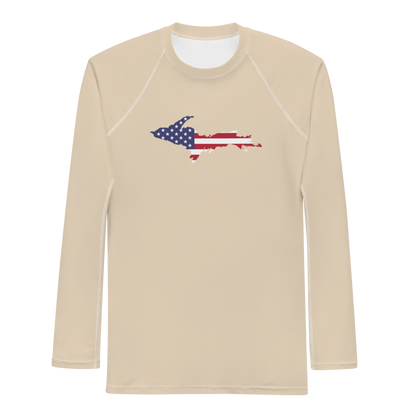 Michigan Upper Peninsula Rash Guard (w/ UP USA Flag) | Men's - Canvas Color