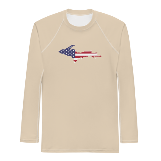 Michigan Upper Peninsula Rash Guard (w/ UP USA Flag) | Men's - Canvas Color