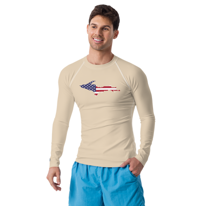 Michigan Upper Peninsula Rash Guard (w/ UP USA Flag) | Men's - Canvas Color