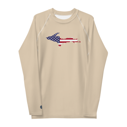 Michigan Upper Peninsula Rash Guard (w/ UP USA Flag) | Men's - Canvas Color