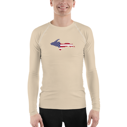 Michigan Upper Peninsula Rash Guard (w/ UP USA Flag) | Men's - Canvas Color