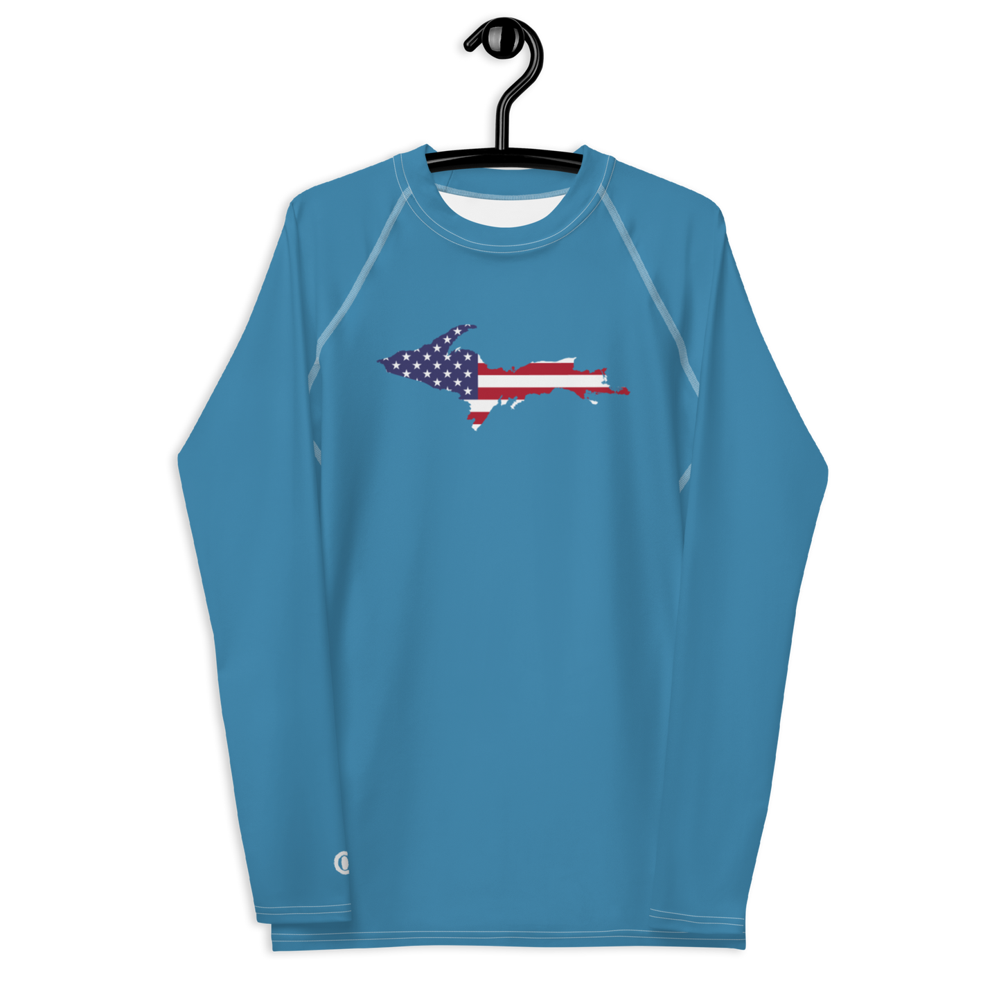 Michigan Upper Peninsula Rash Guard (w/ UP USA Flag) | Men's - Lake Michigan Blue