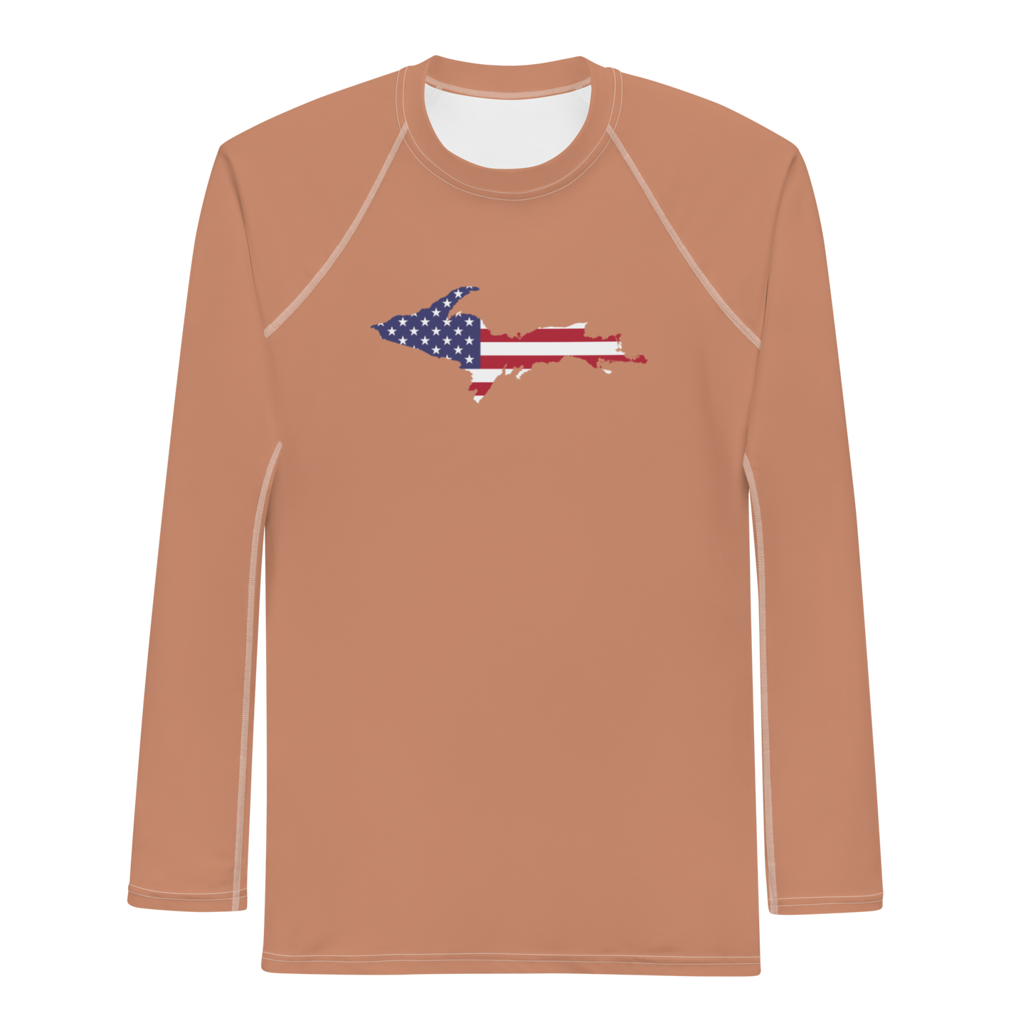 Michigan Upper Peninsula Rash Guard (w/ UP USA Flag) | Men's - Copper Color