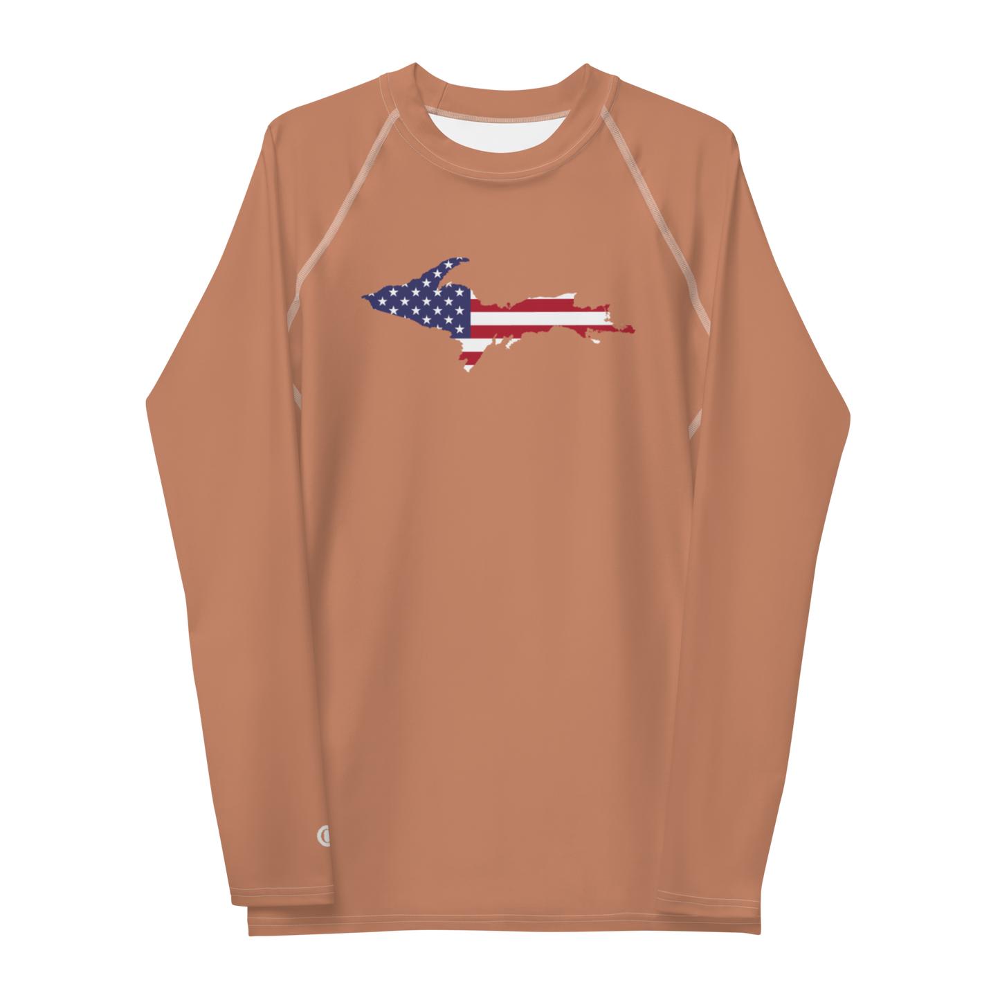 Michigan Upper Peninsula Rash Guard (w/ UP USA Flag) | Men's - Copper Color