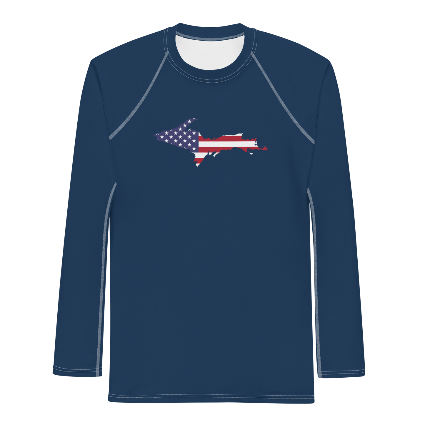 Michigan Upper Peninsula Rash Guard (w/ UP USA Flag) | Men's - Navy