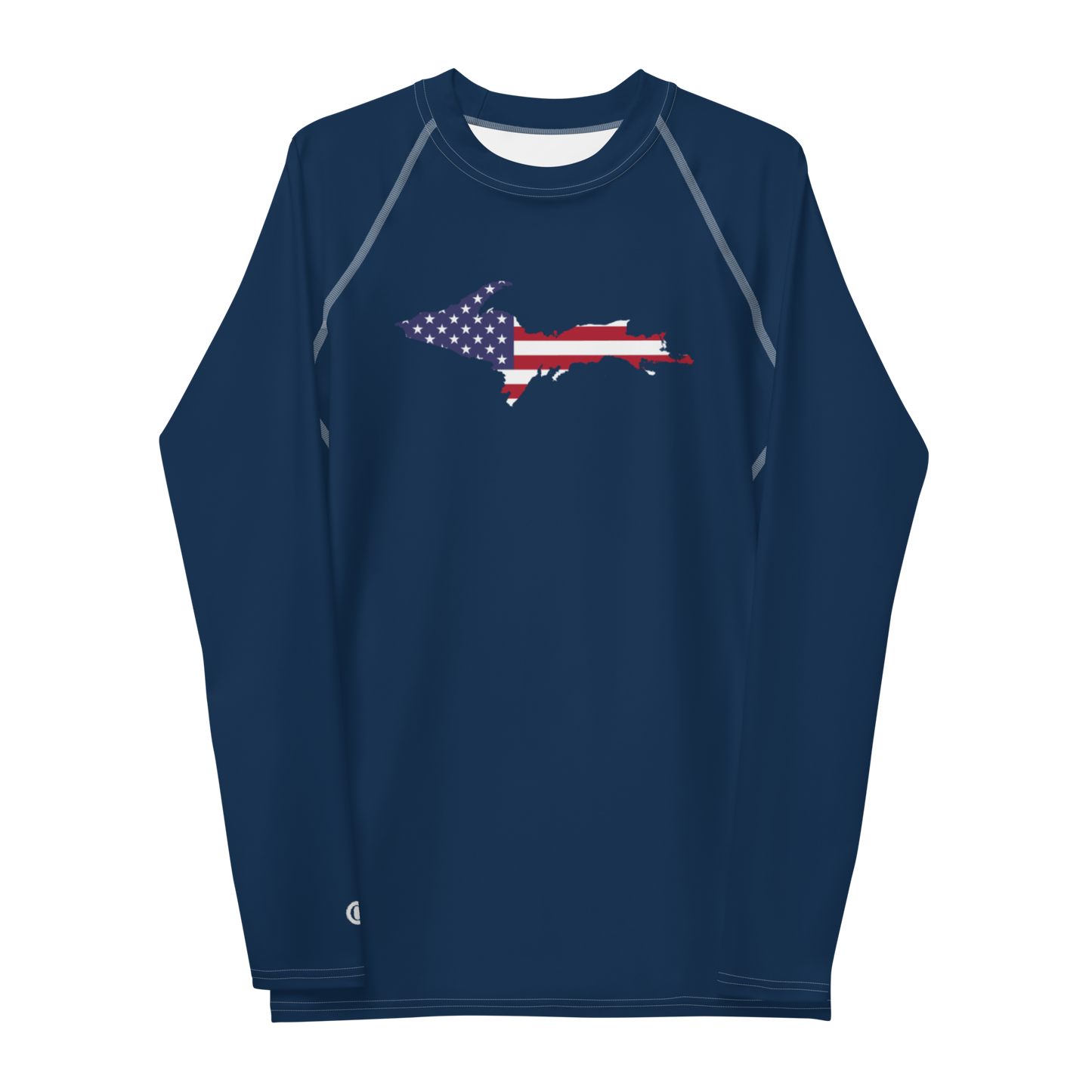 Michigan Upper Peninsula Rash Guard (w/ UP USA Flag) | Men's - Navy