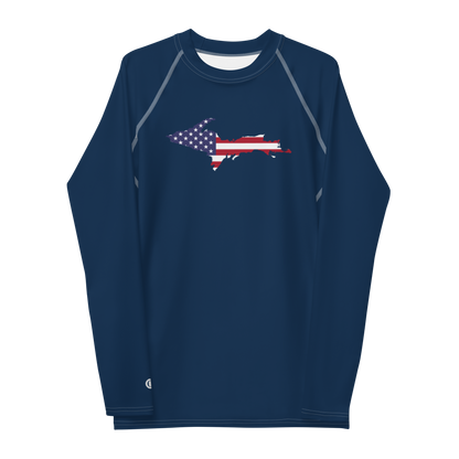 Michigan Upper Peninsula Rash Guard (w/ UP USA Flag) | Men's - Navy