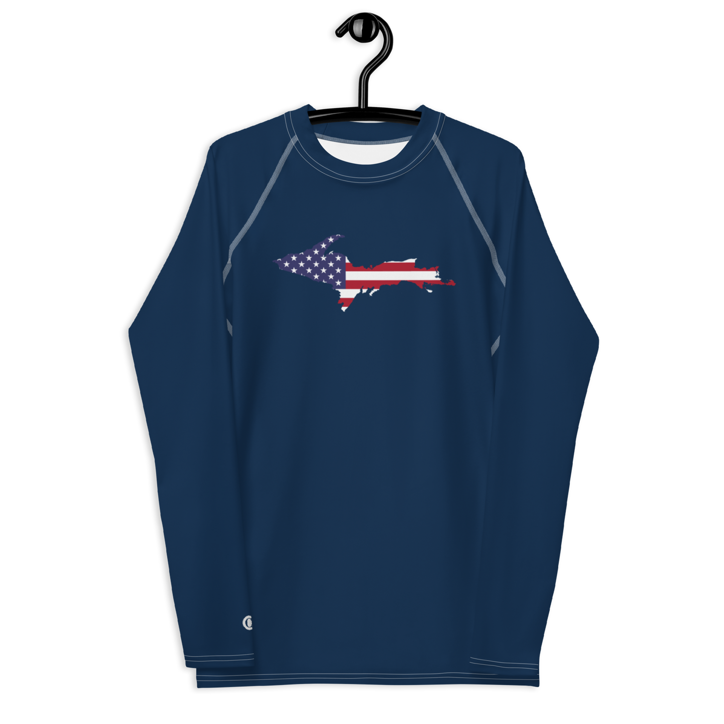 Michigan Upper Peninsula Rash Guard (w/ UP USA Flag) | Men's - Navy