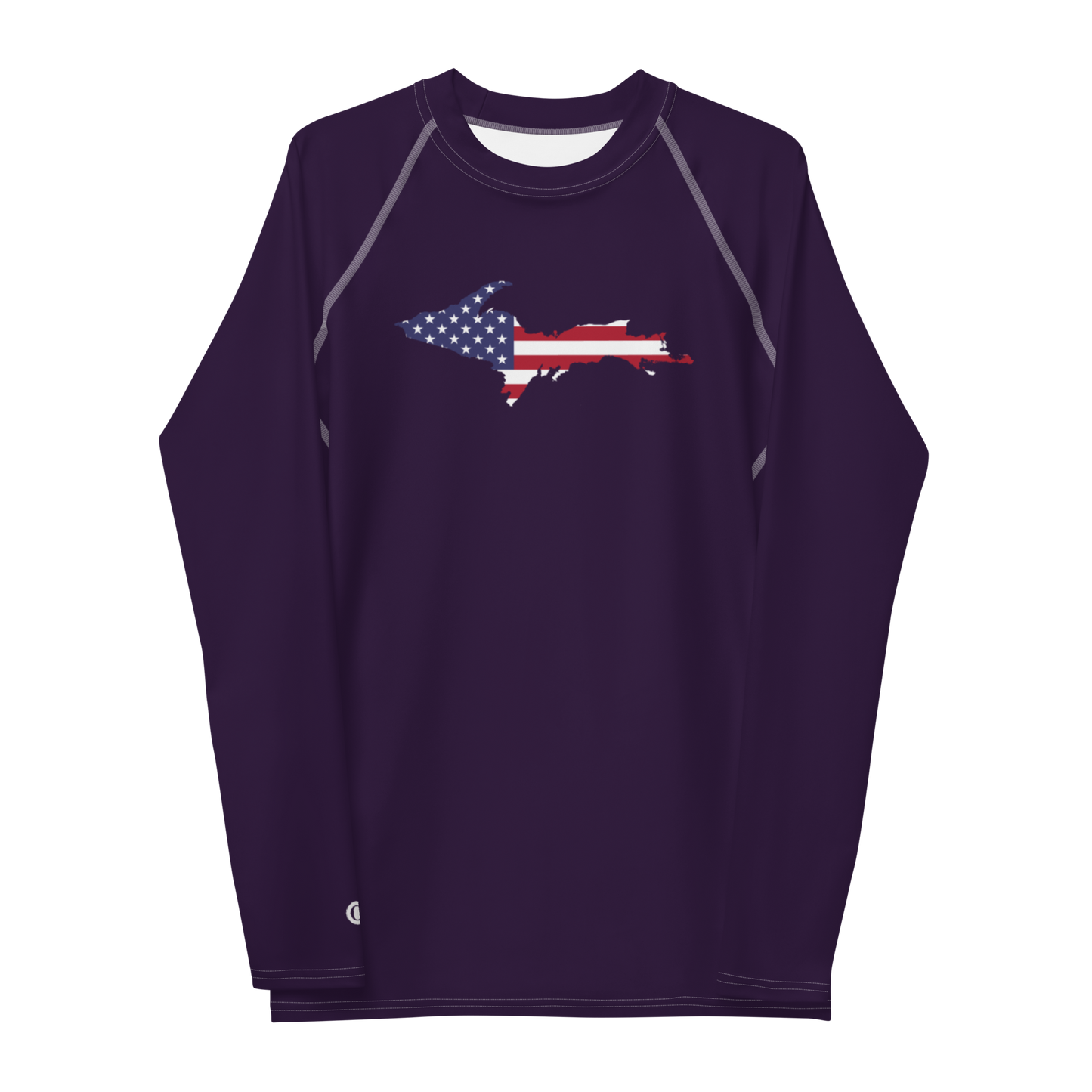 Michigan Upper Peninsula Rash Guard (w/ UP USA Flag) | Men's - Blackcurrant