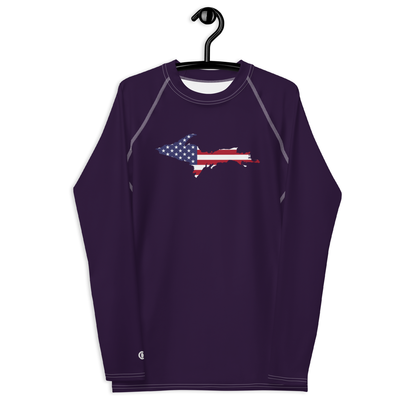 Michigan Upper Peninsula Rash Guard (w/ UP USA Flag) | Men's - Blackcurrant