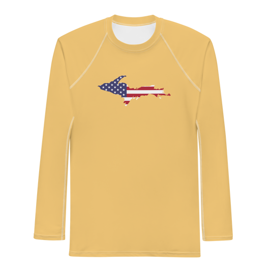 Michigan Upper Peninsula Rash Guard (w/ UP USA Flag) | Men's - Citrine