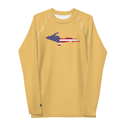 Michigan Upper Peninsula Rash Guard (w/ UP USA Flag) | Men's - Citrine