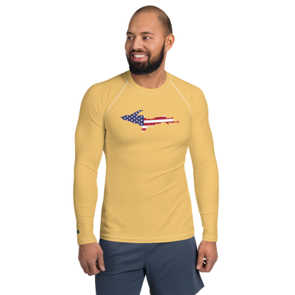 Michigan Upper Peninsula Rash Guard (w/ UP USA Flag) | Men's - Citrine