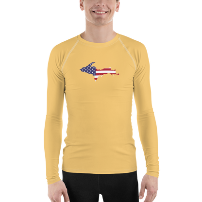 Michigan Upper Peninsula Rash Guard (w/ UP USA Flag) | Men's - Citrine